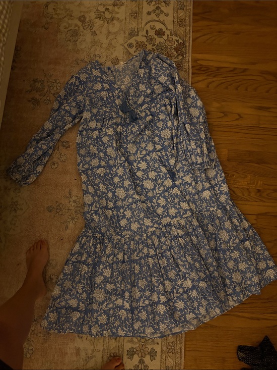 Ophelia & Indigo Dresses & Skirts - Blue Floral Long-Sleeve Midi Dress